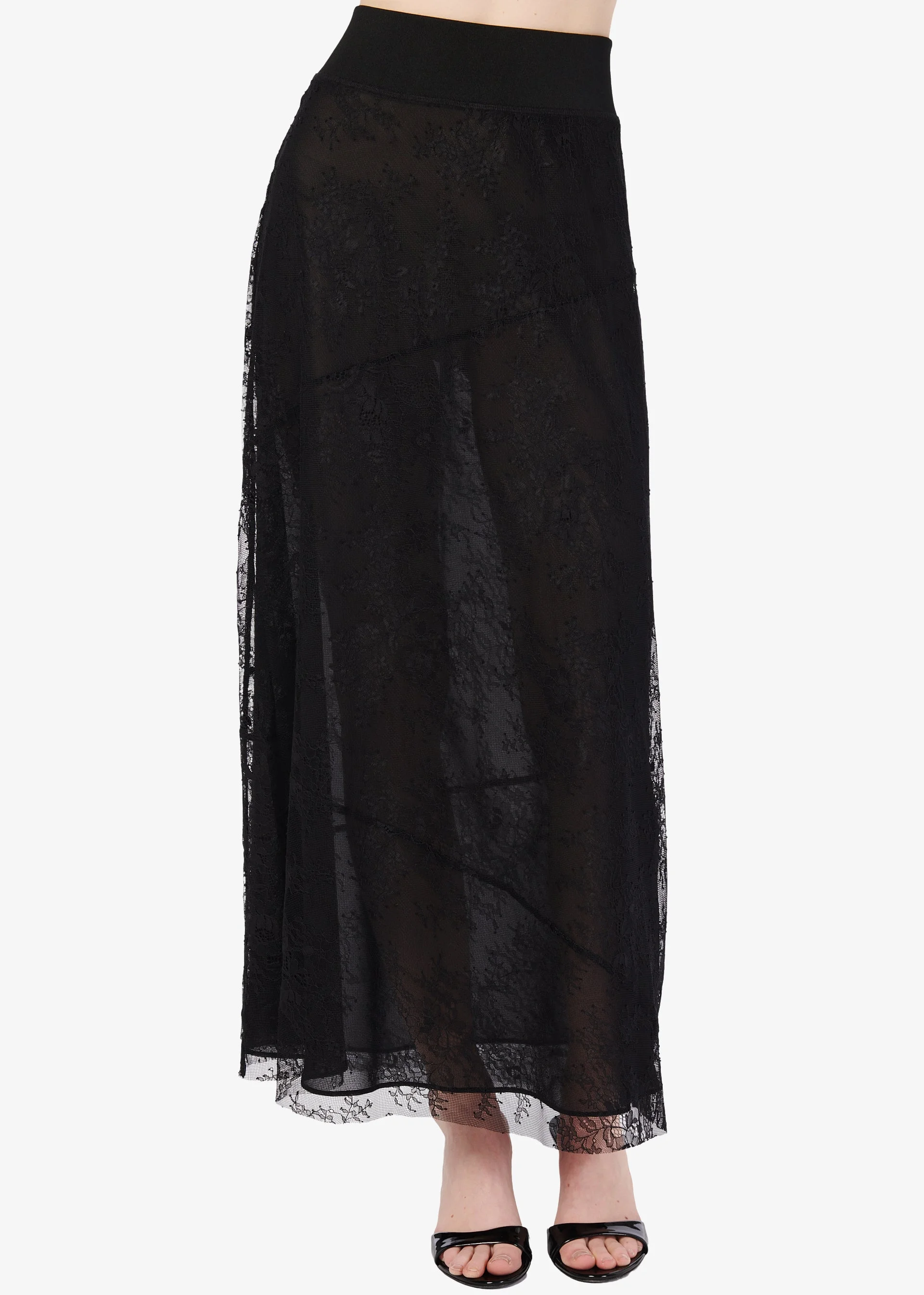 EUDORA SHEER LACE SKIRT BLACK - 1