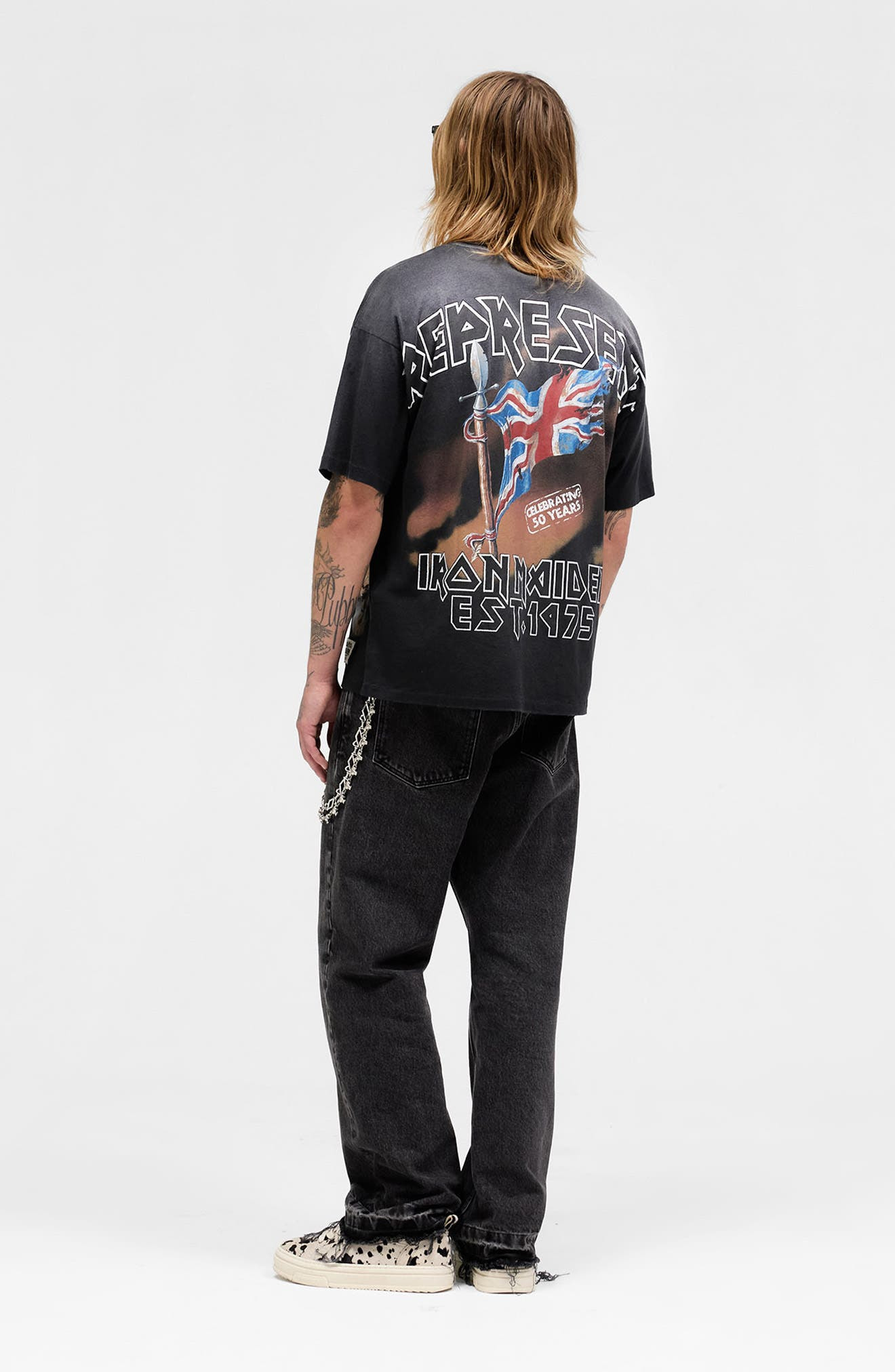 Represent Iron Maiden Steed Graphic T-Shirt in Stained Black at Nordstrom - 7