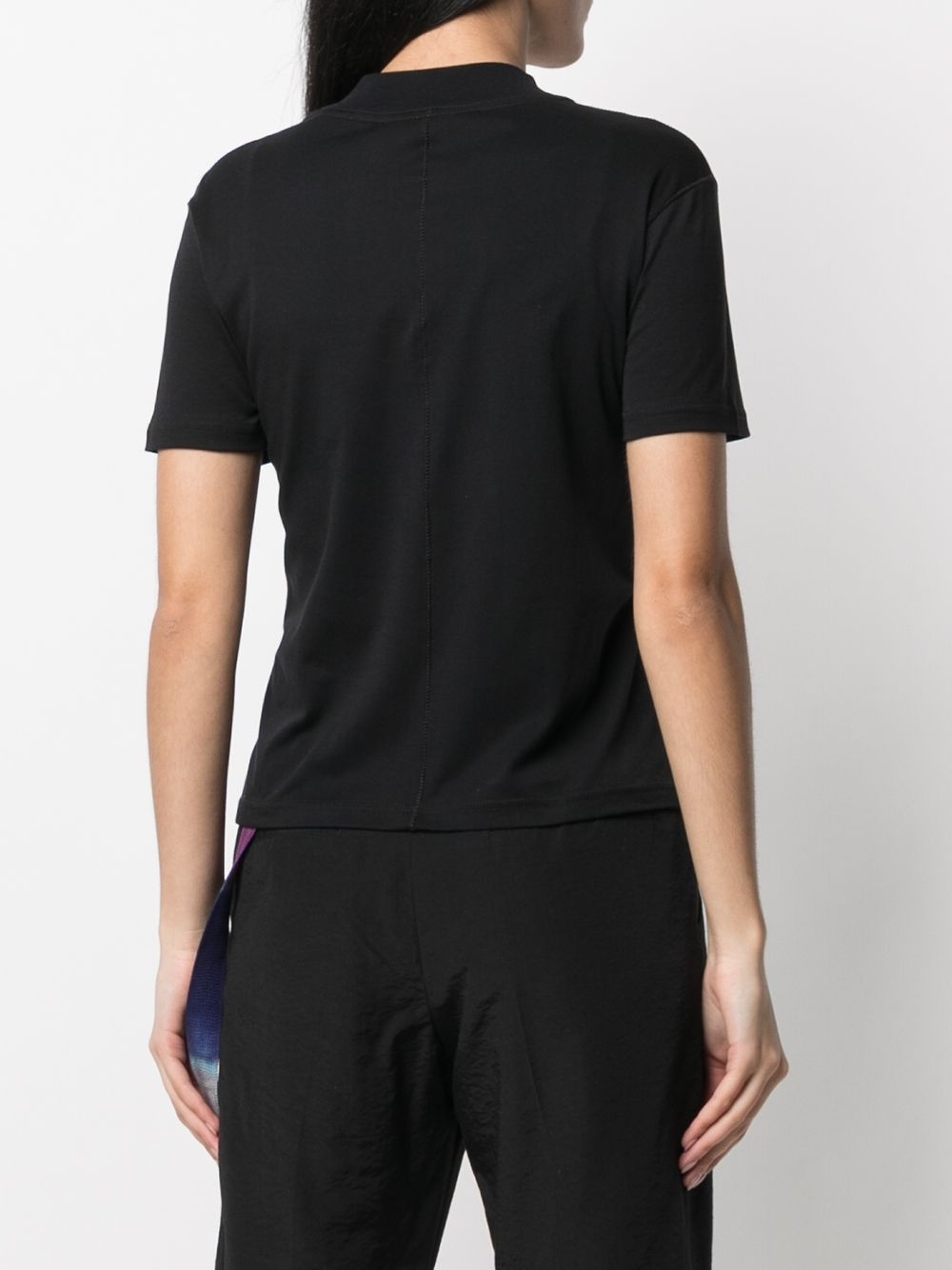 side-slit cotton T-shirt - 4
