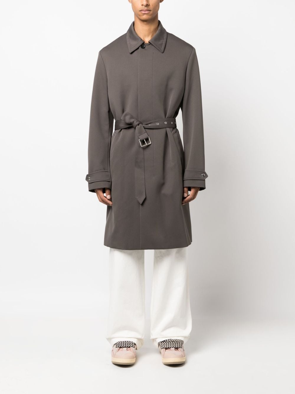 belted trench coat - 2