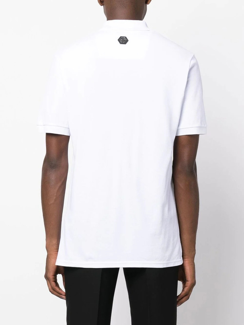 Skull-patch cotton polo shirt 4