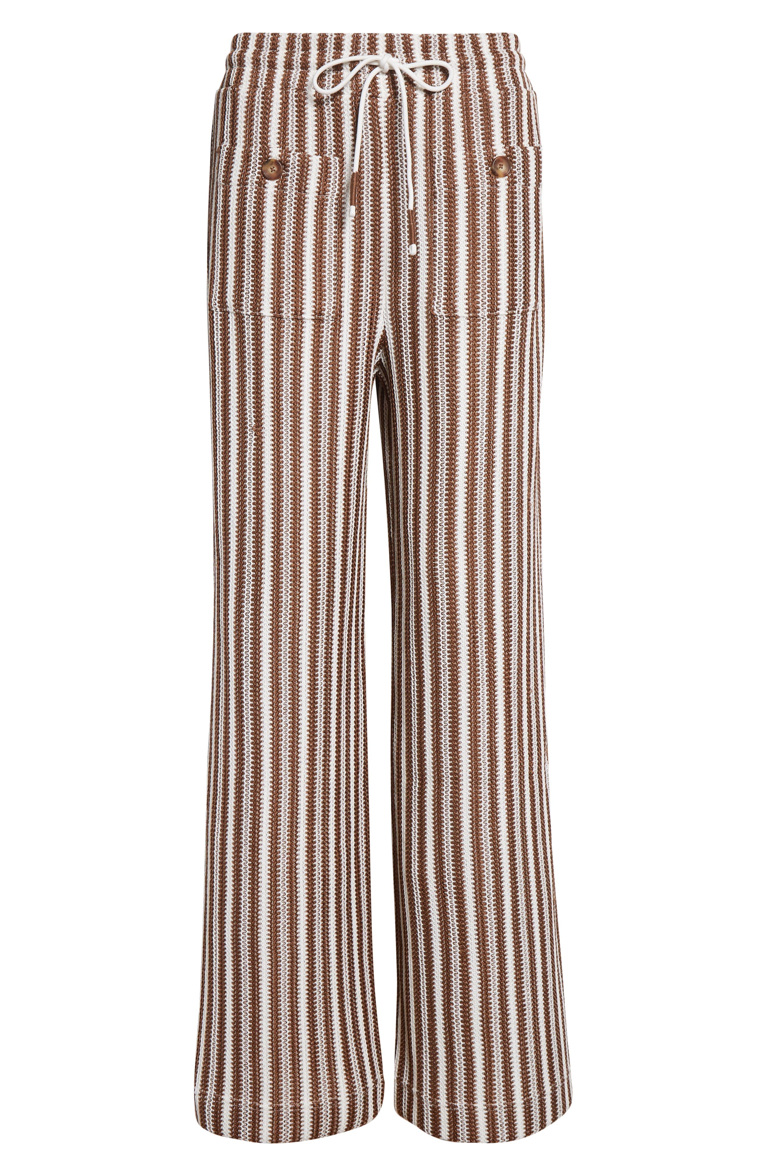 Veronica Beard Zosia Stitch Pants in White Brown at Nordstrom - 5