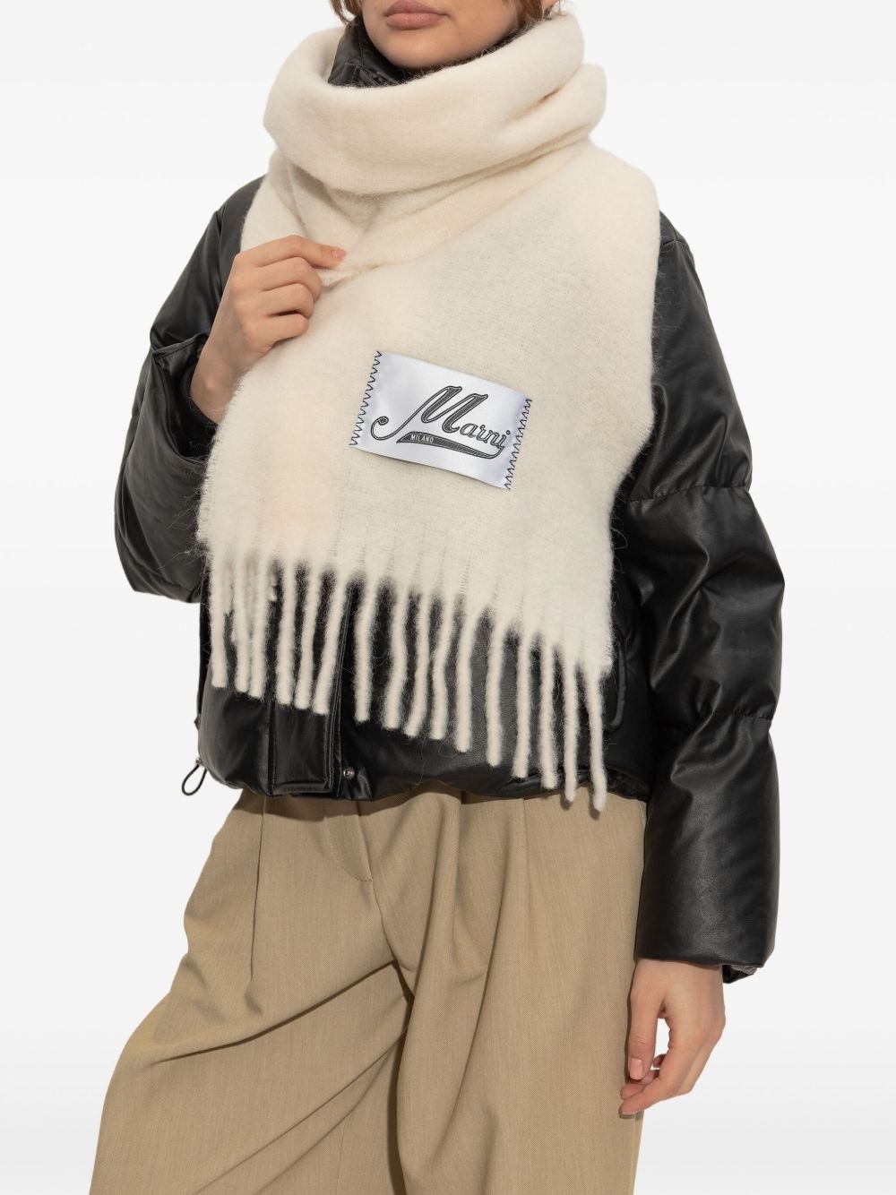 logo-patch scarf - 4