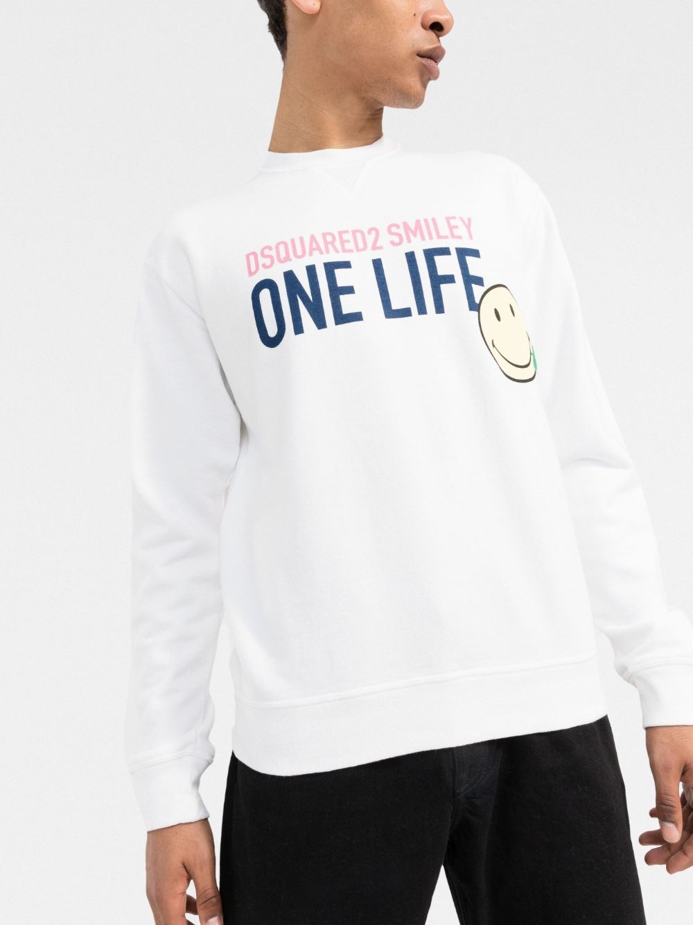 logo-print cotton sweatshirt - 3