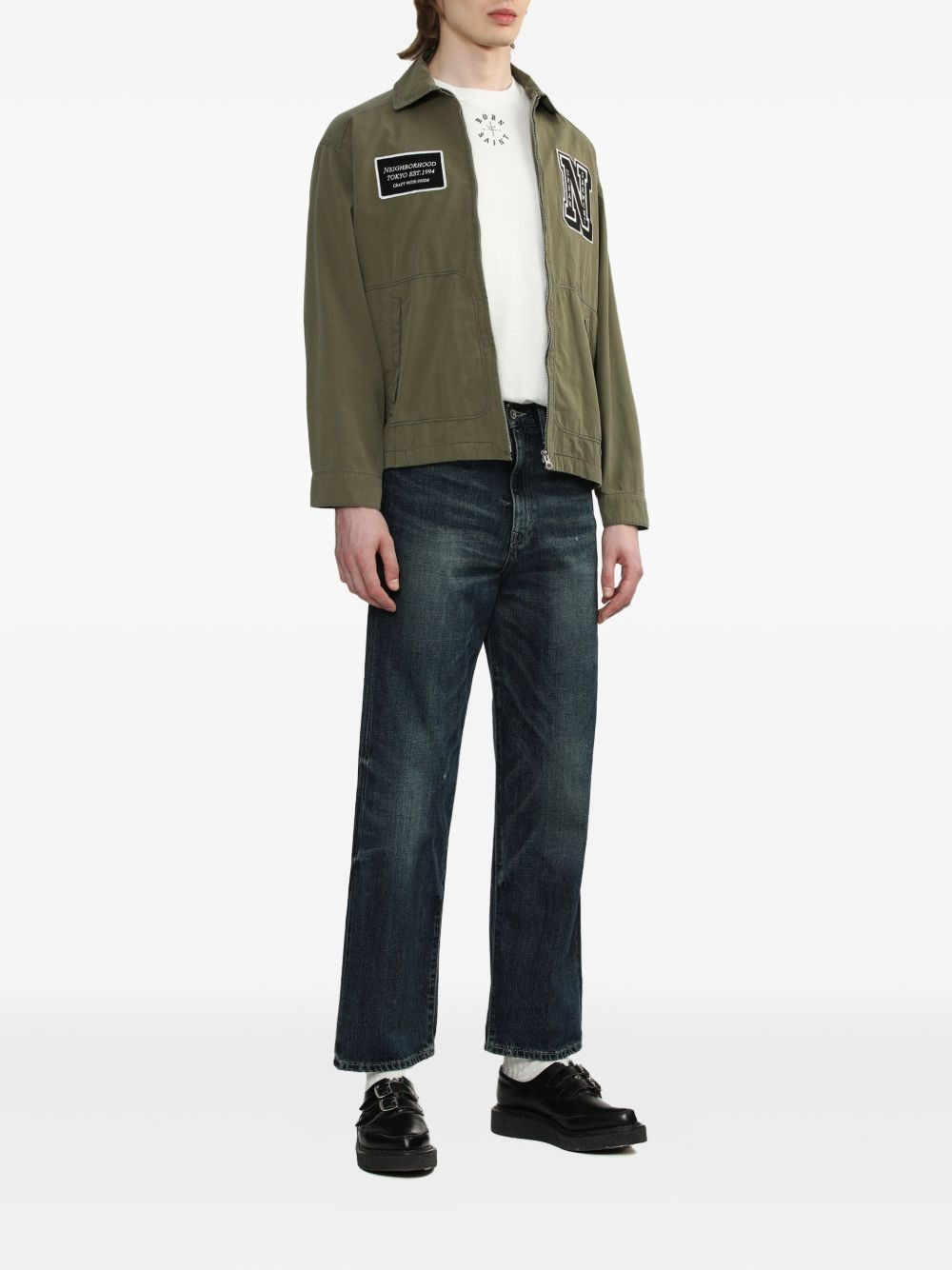 welt-pocket zip-up shirt jacket - 2