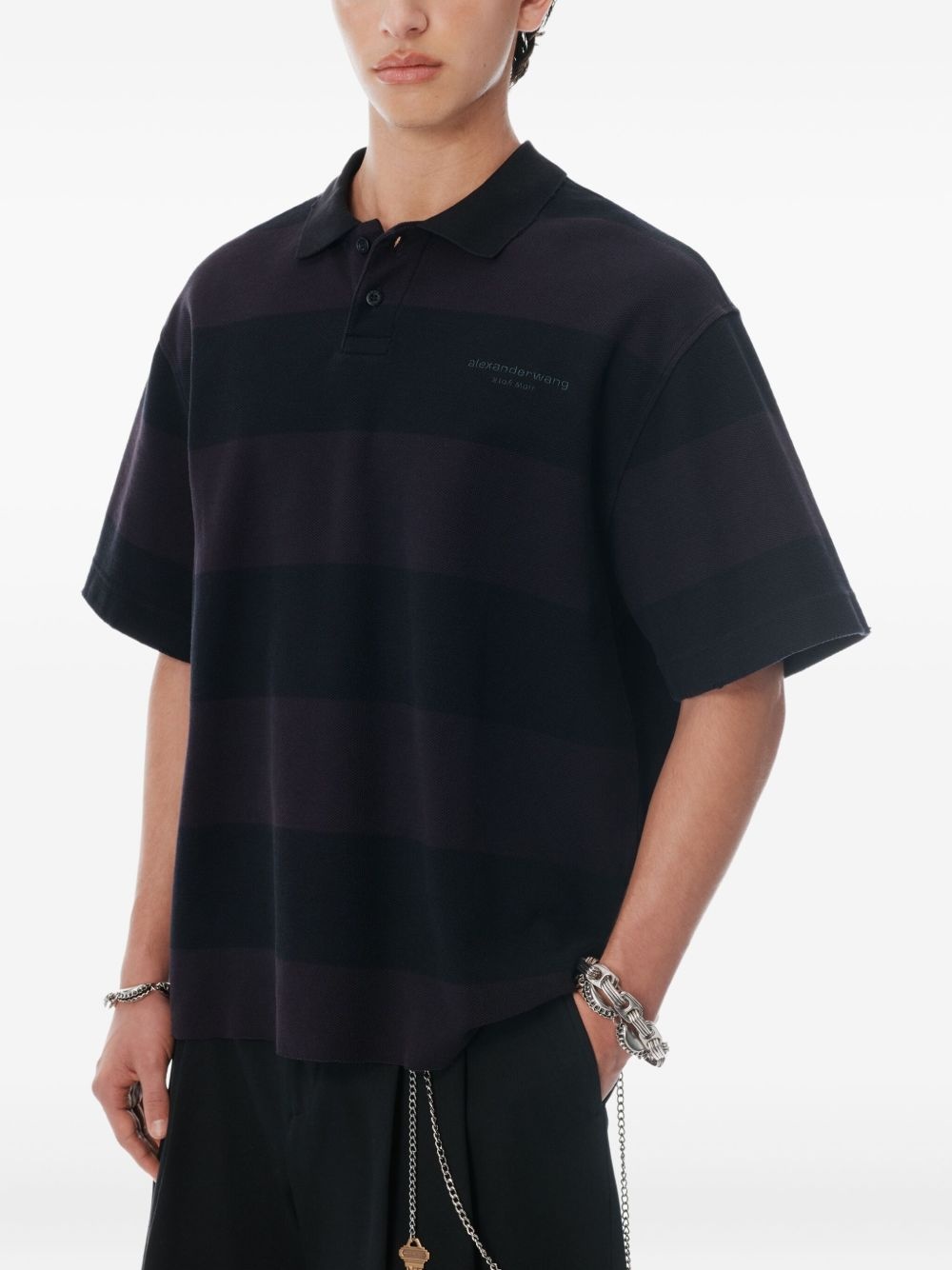 Marina striped piqué polo shirt - 5