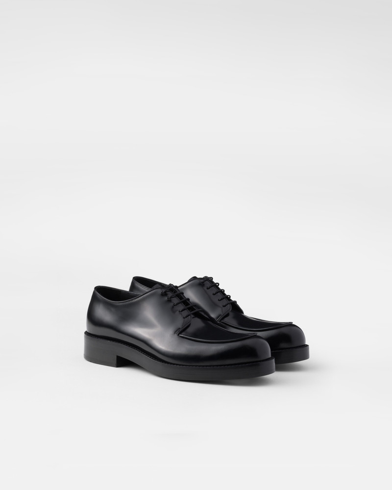 Brushed leather derby shoes 1