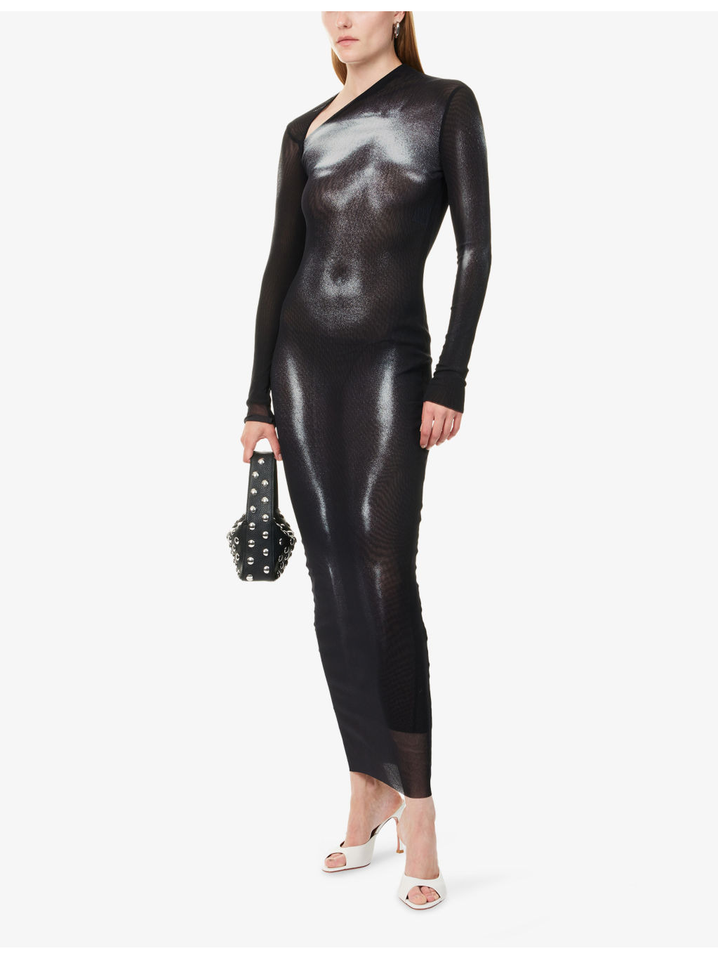 Printed Long-Sleeves Woven Maxi Dress - 2