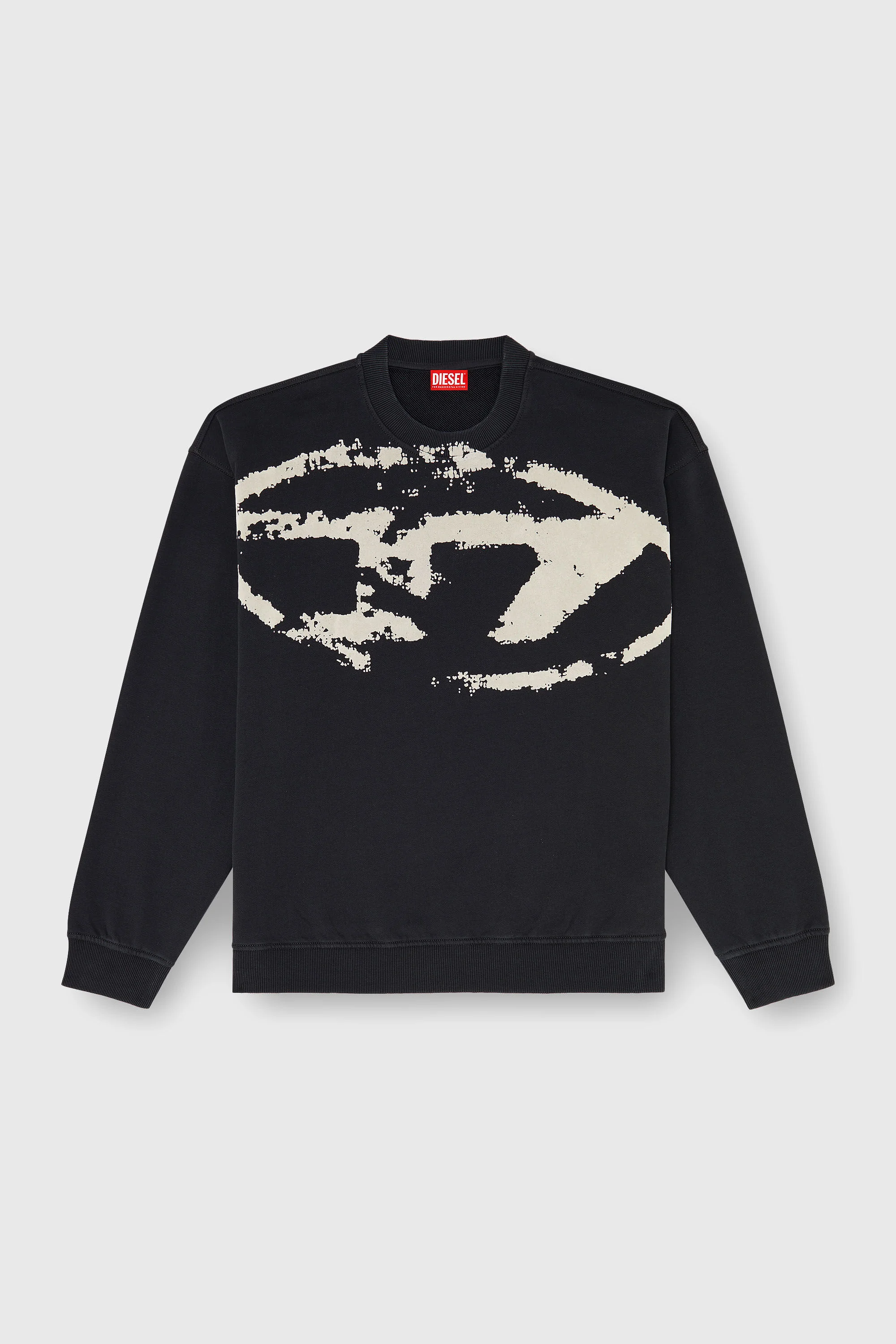 COTTON SWEATSHIRT WITH FLOCKED OVAL D - 1