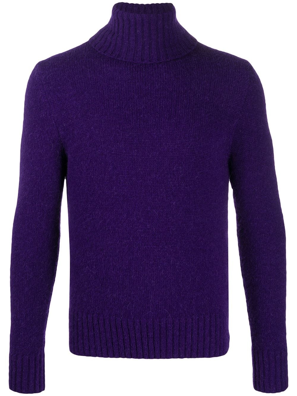 rib detail turtleneck sweater - 1