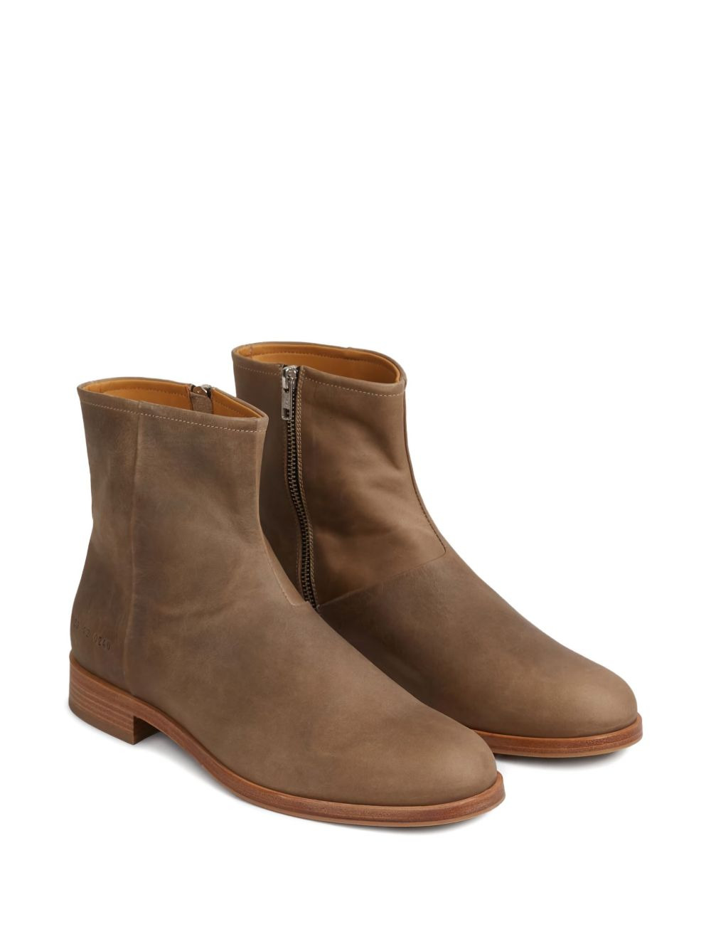 waxed suede side-zip boots - 2