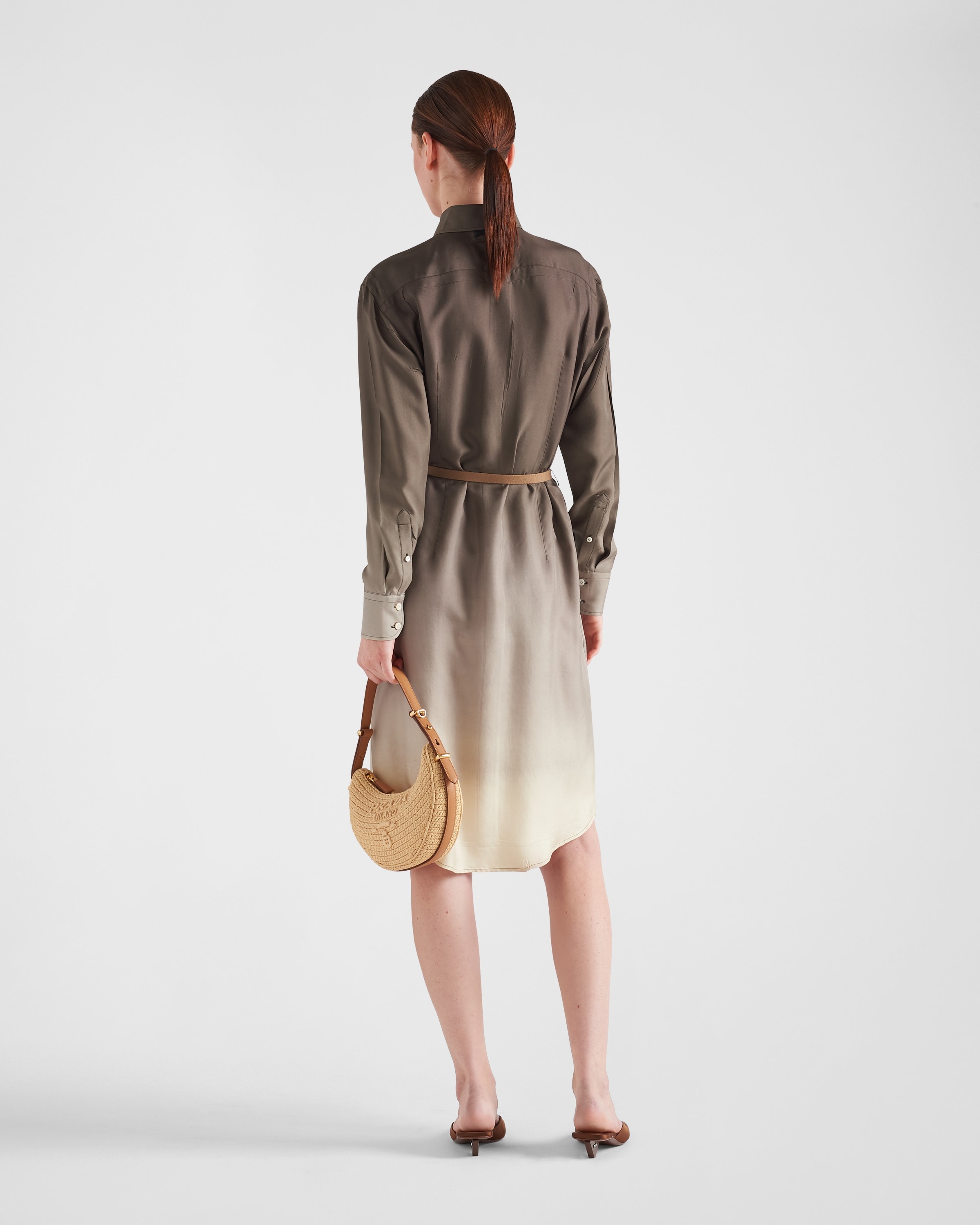 Silk twill shirt dress - 5
