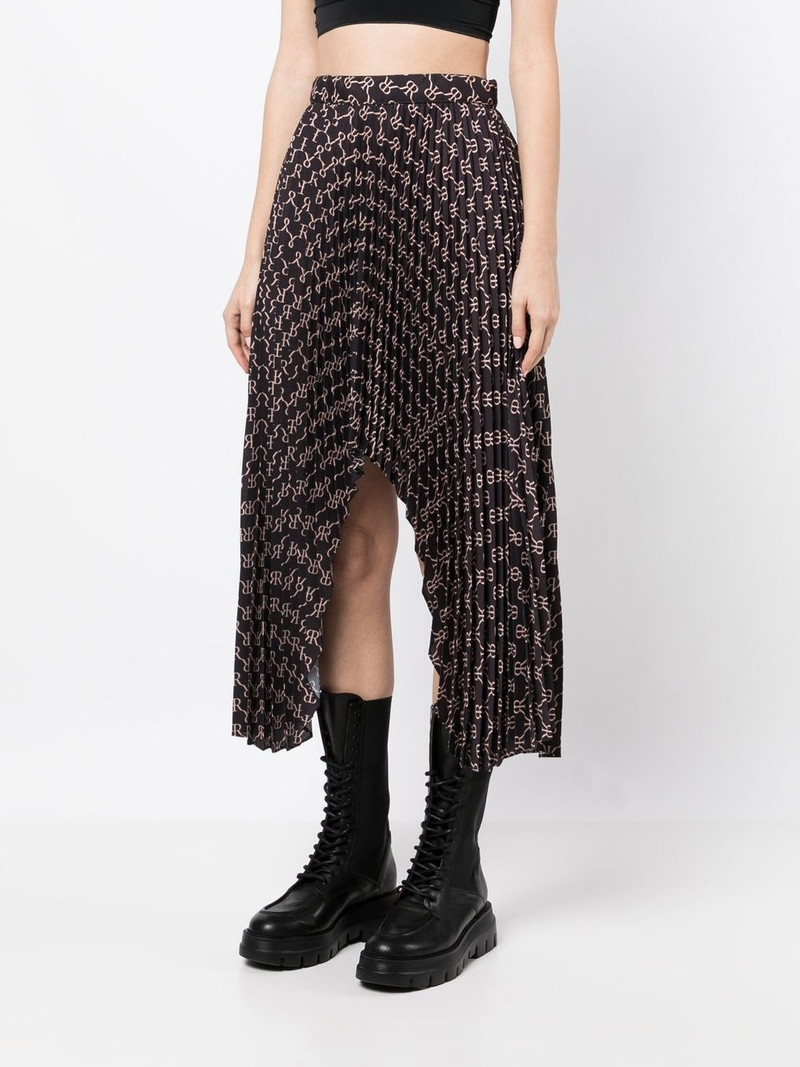monogram-print asymmetric skirt 3