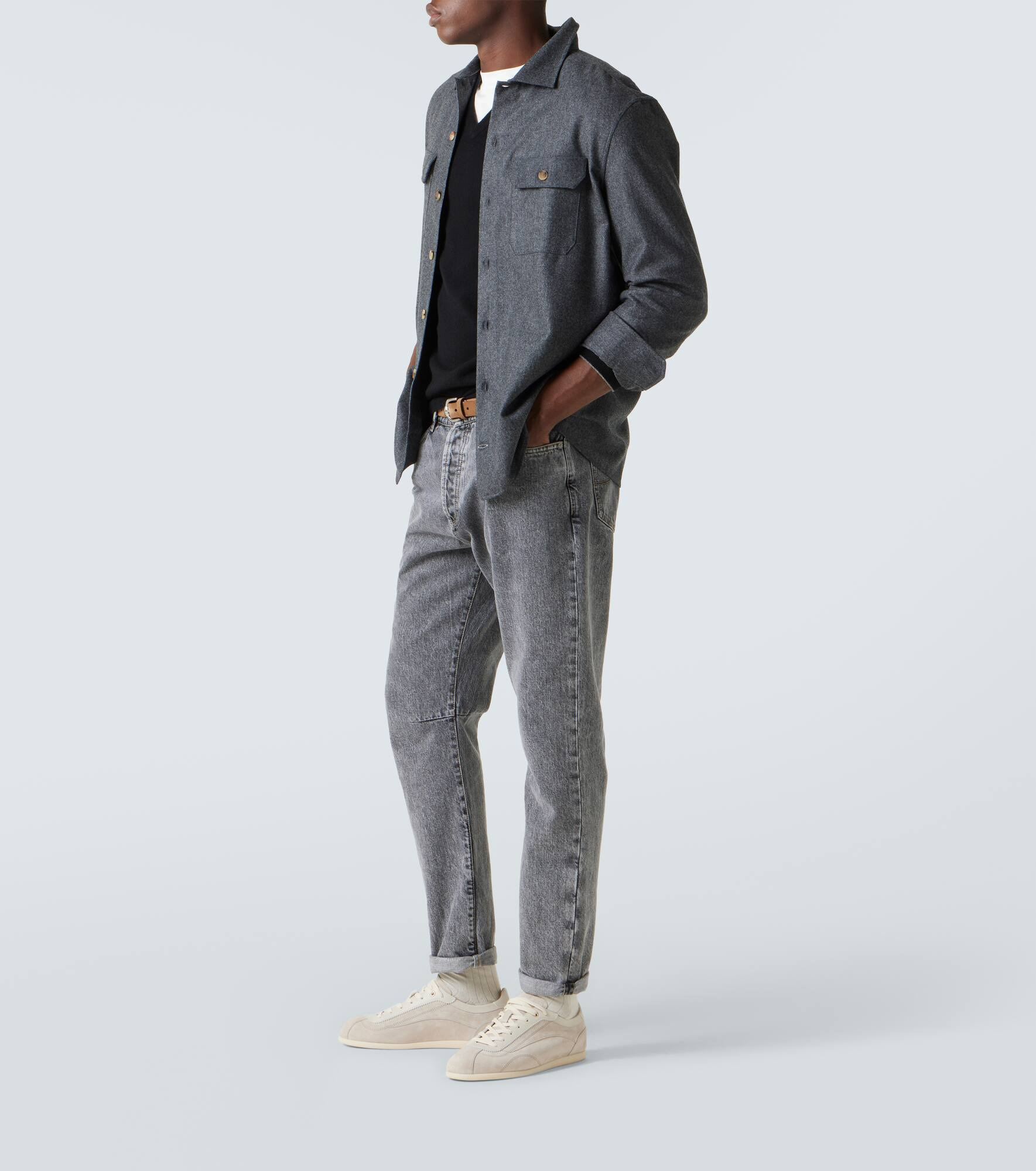 Virgin wool flannel overshirt - 2