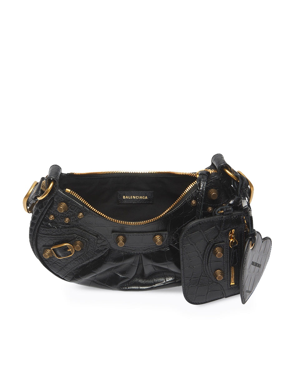 Le Cagole XS Shoulder Bag Crocodile Embossed - 3