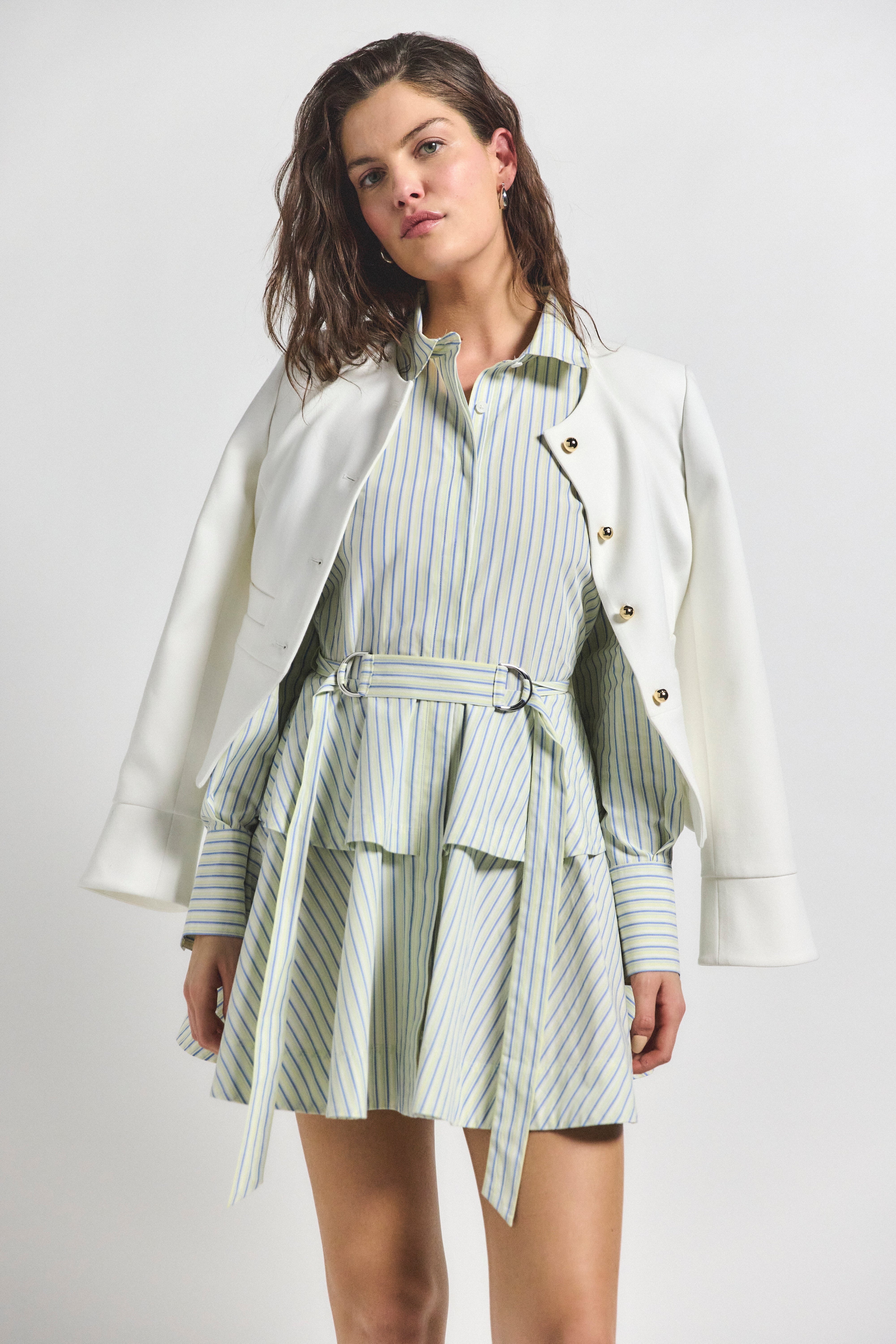 KATHERINE BELTED BUTTON DOWN DRESS - 1