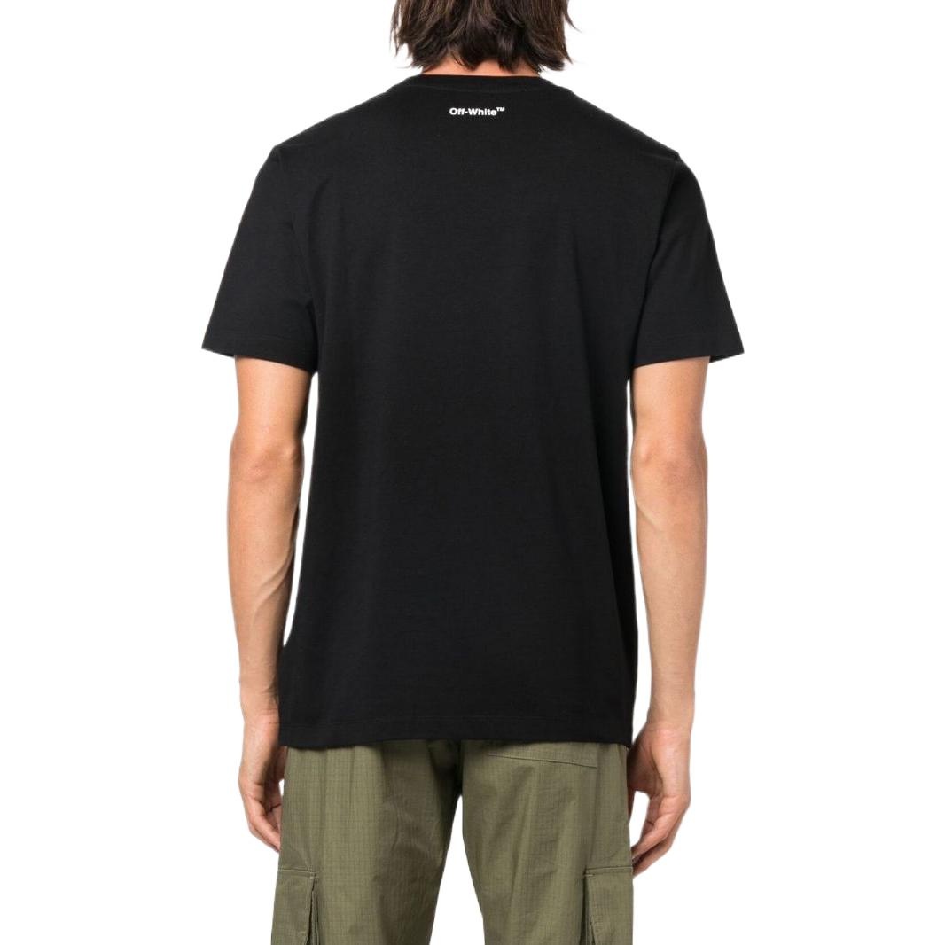Men's Off-White SS22 Solid Color Arrow Logo Round Neck Short Sleeve Version White T-Shirt OMAA027C99 - 3