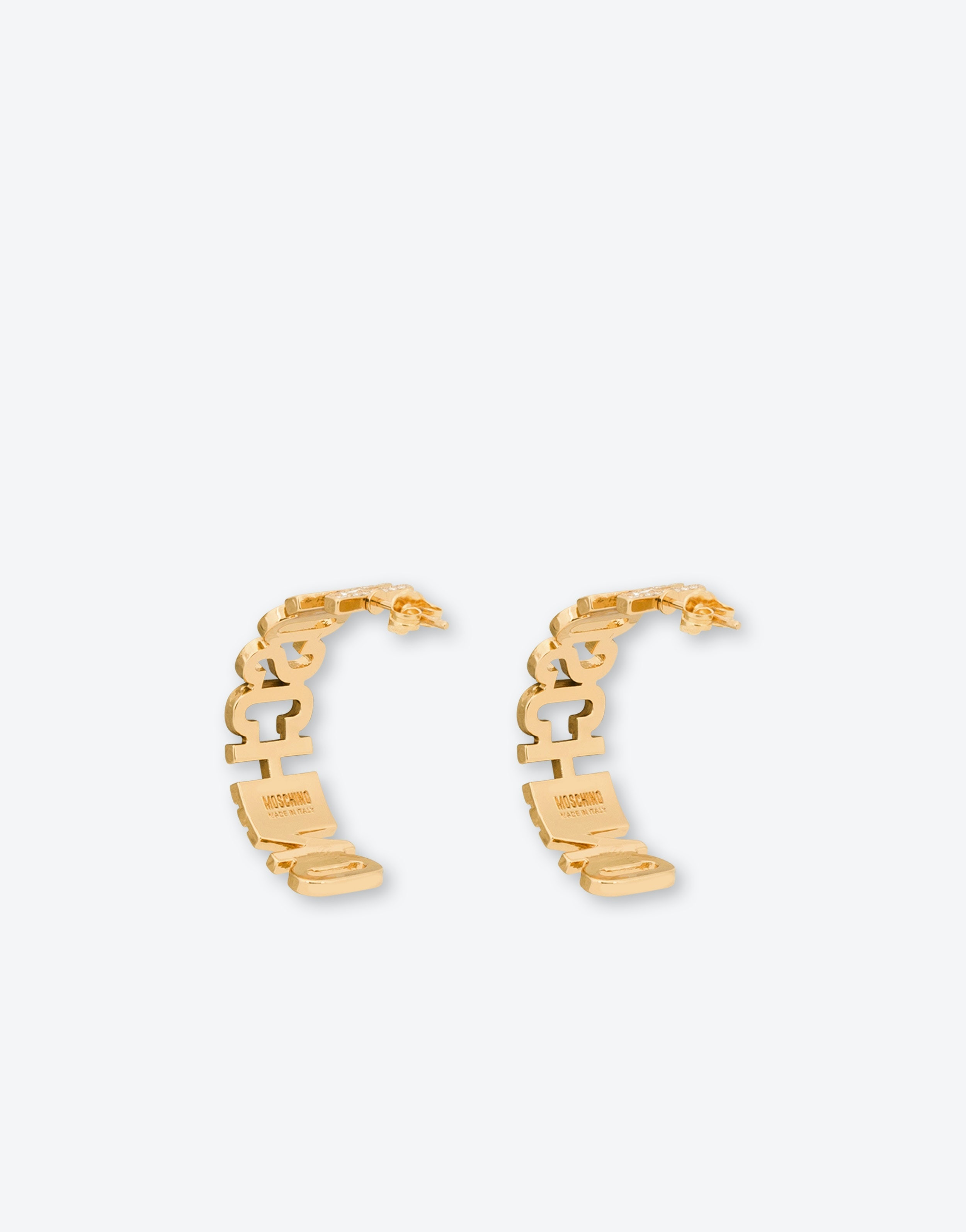 SPARKLING LETTERING LOGO SMALL EARRINGS - 3