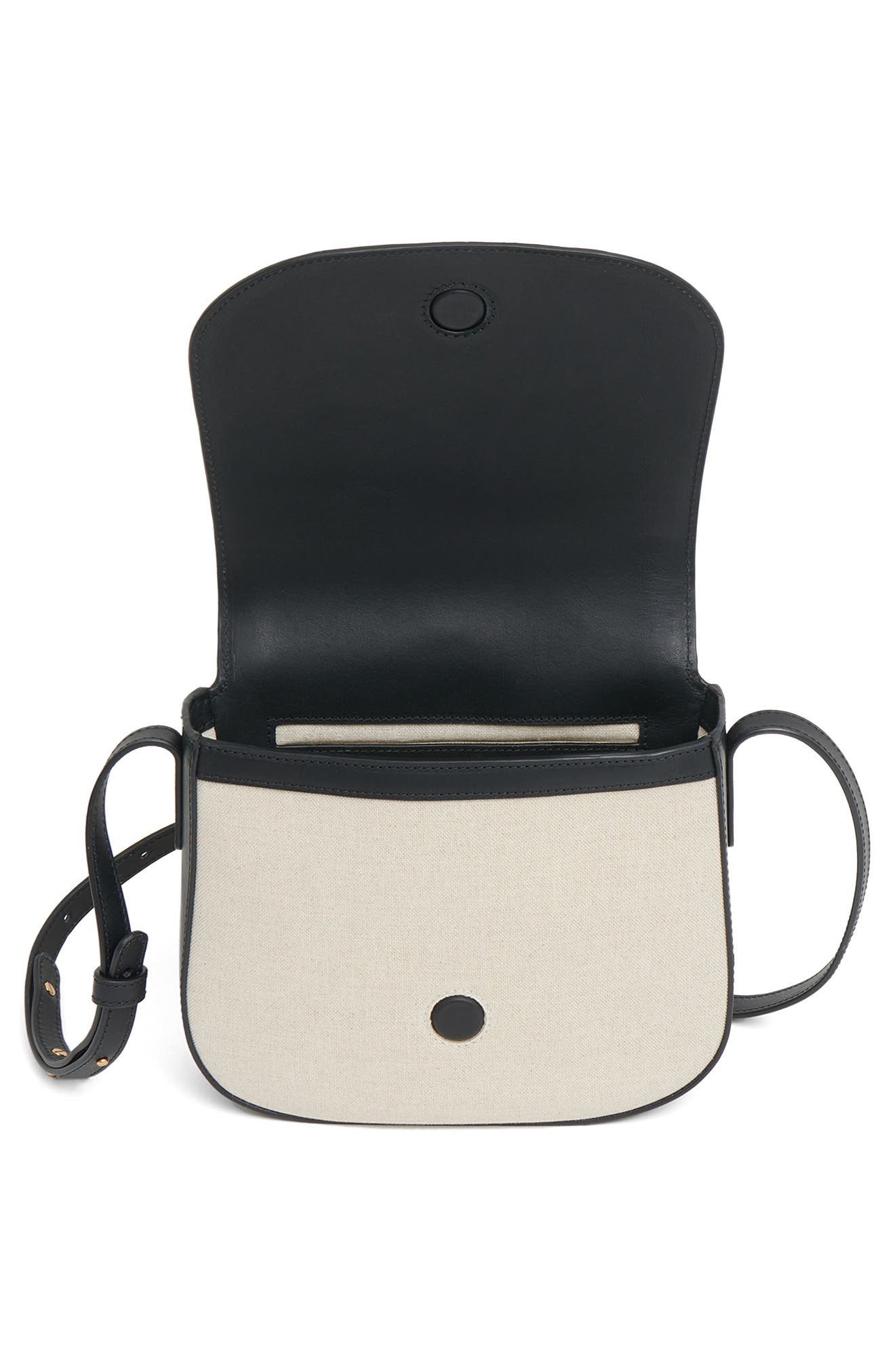 Mansur Gavriel Mini Classic Saddle Crossbody Bag in Natural /Black at Nordstrom - 3