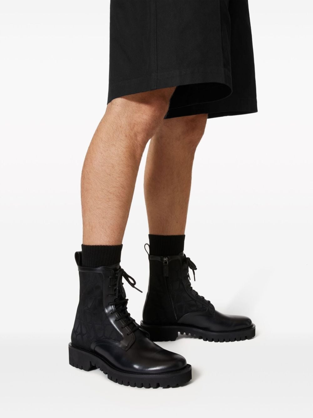 Toile Iconographe leather combat boots - 6