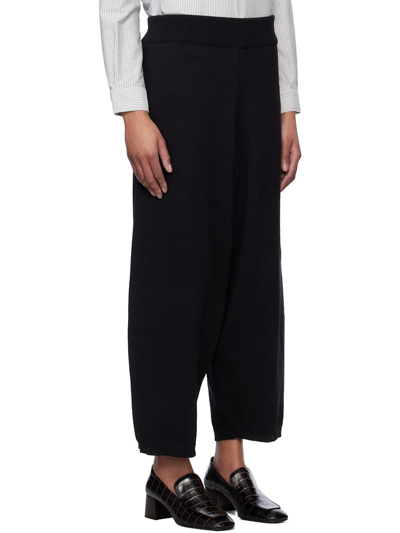 Black Cotton Knitted Lounge Pants 2
