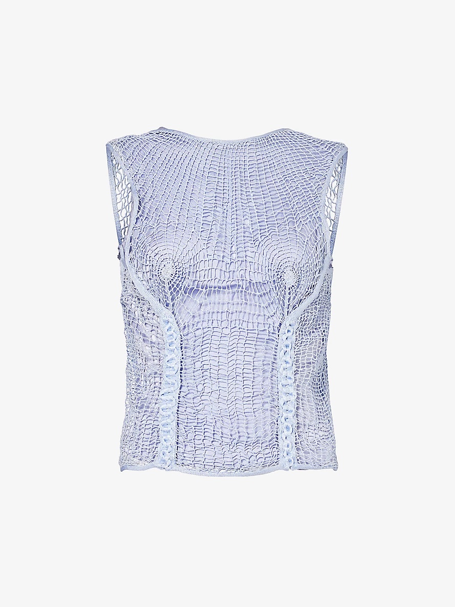 ISA BOULDER Bodyweb open-back rayon knitted top | REVERSIBLE