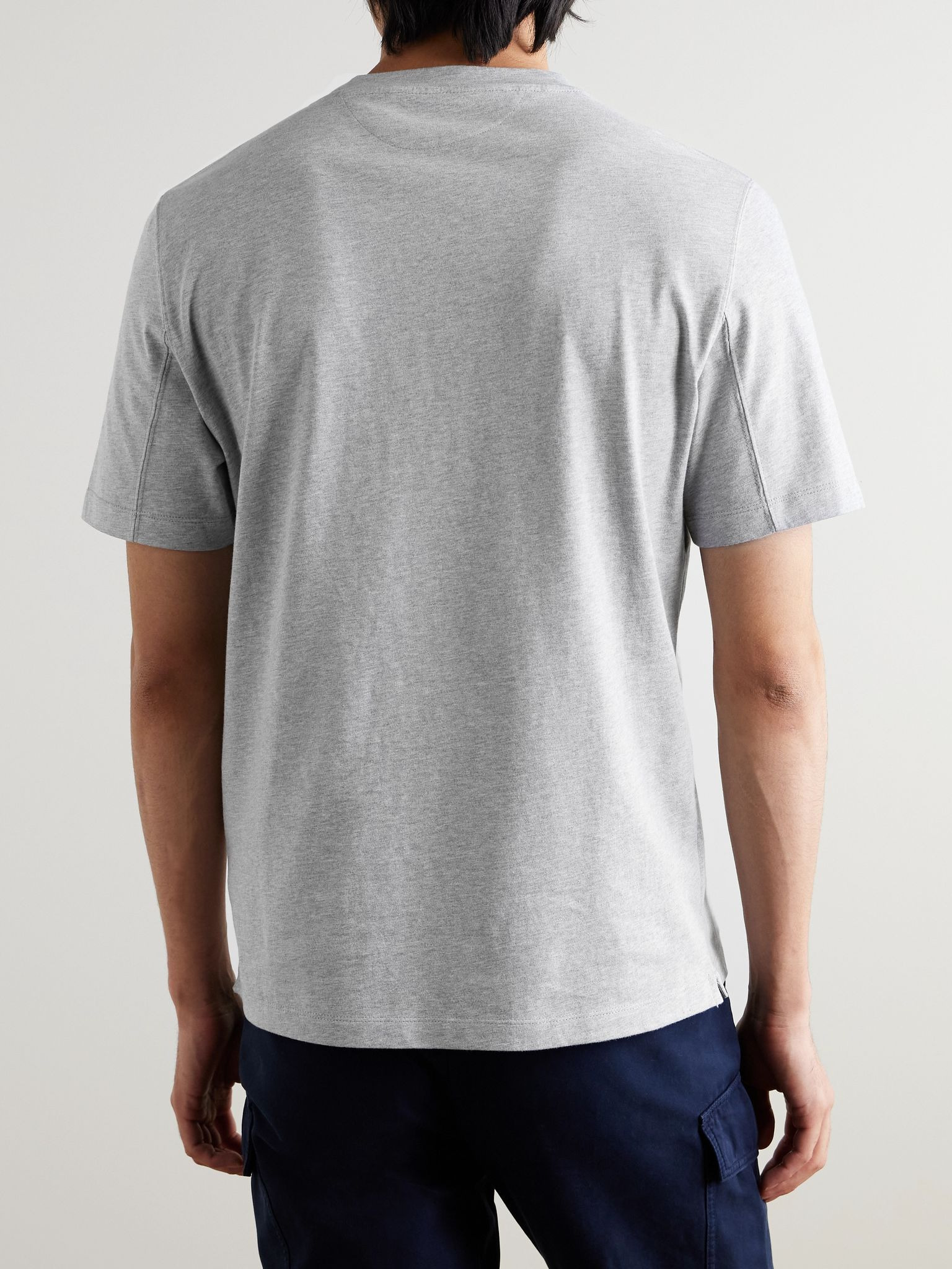 Layered Logo-Print Cotton-Jersey T-Shirt Gray - 3