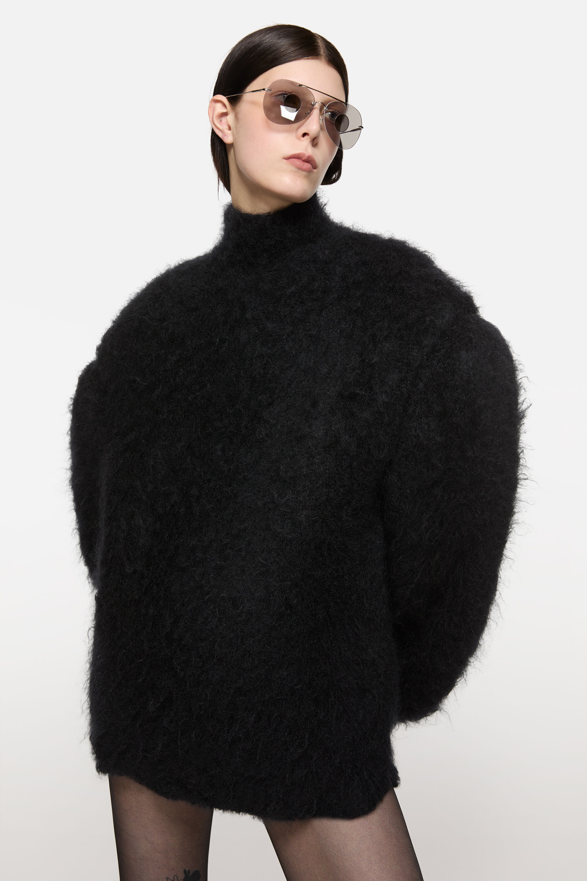 Padded wool knit - Black - 5
