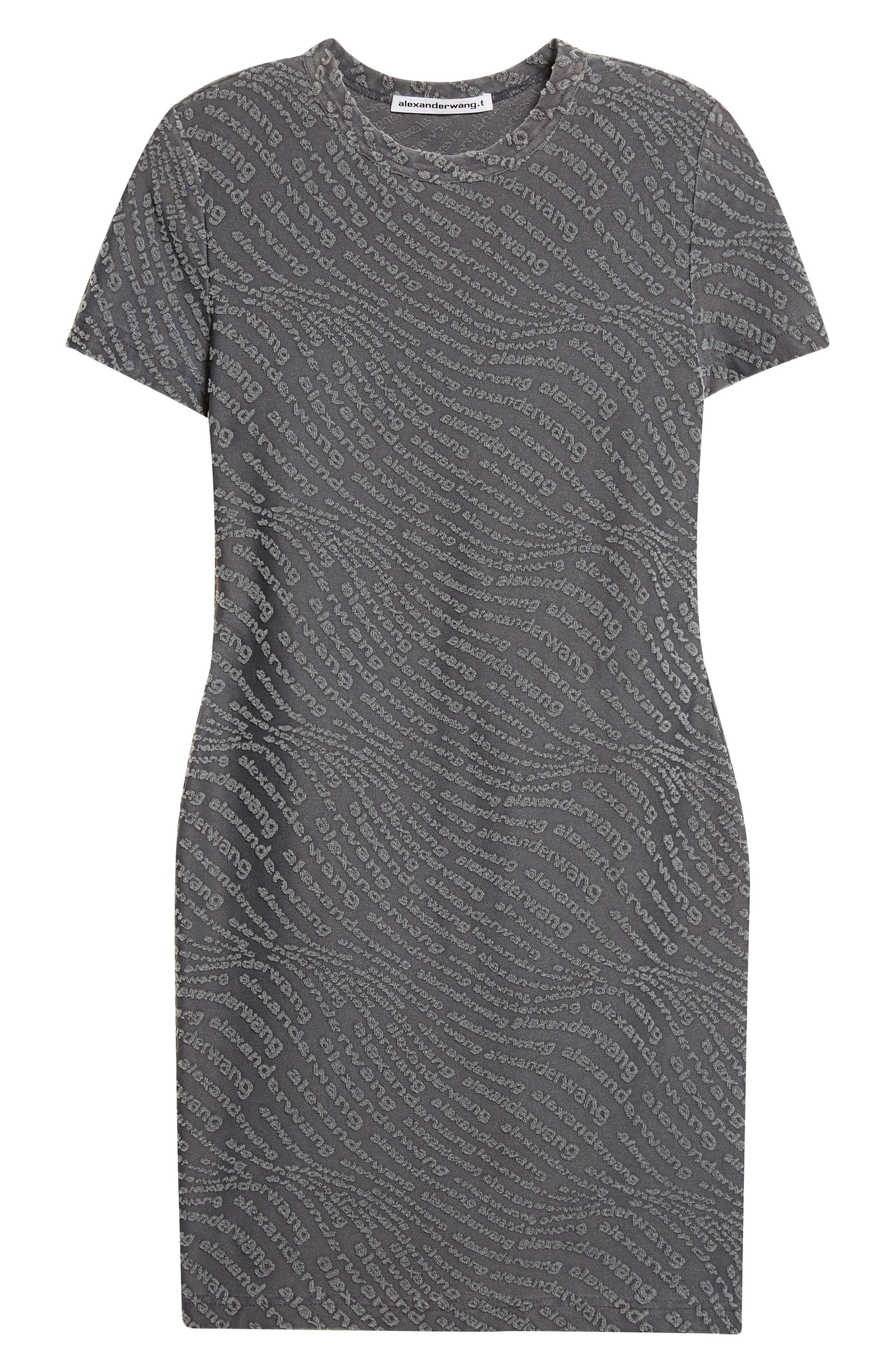 Alexander Wang Logo Jacquard Minidress in Graphite at Nordstrom - 5