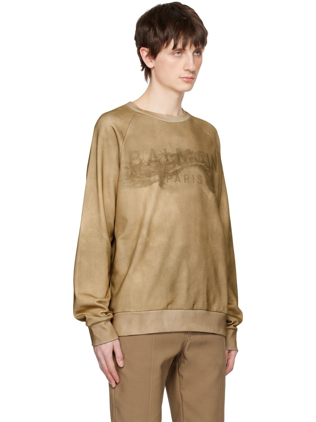 Beige Printed Sweatshirt - 2