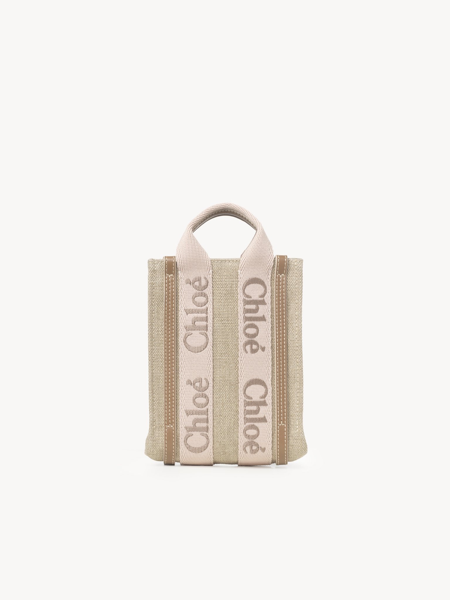 MINI WOODY NORTH SOUTH TOTE BAG IN LINEN - 3
