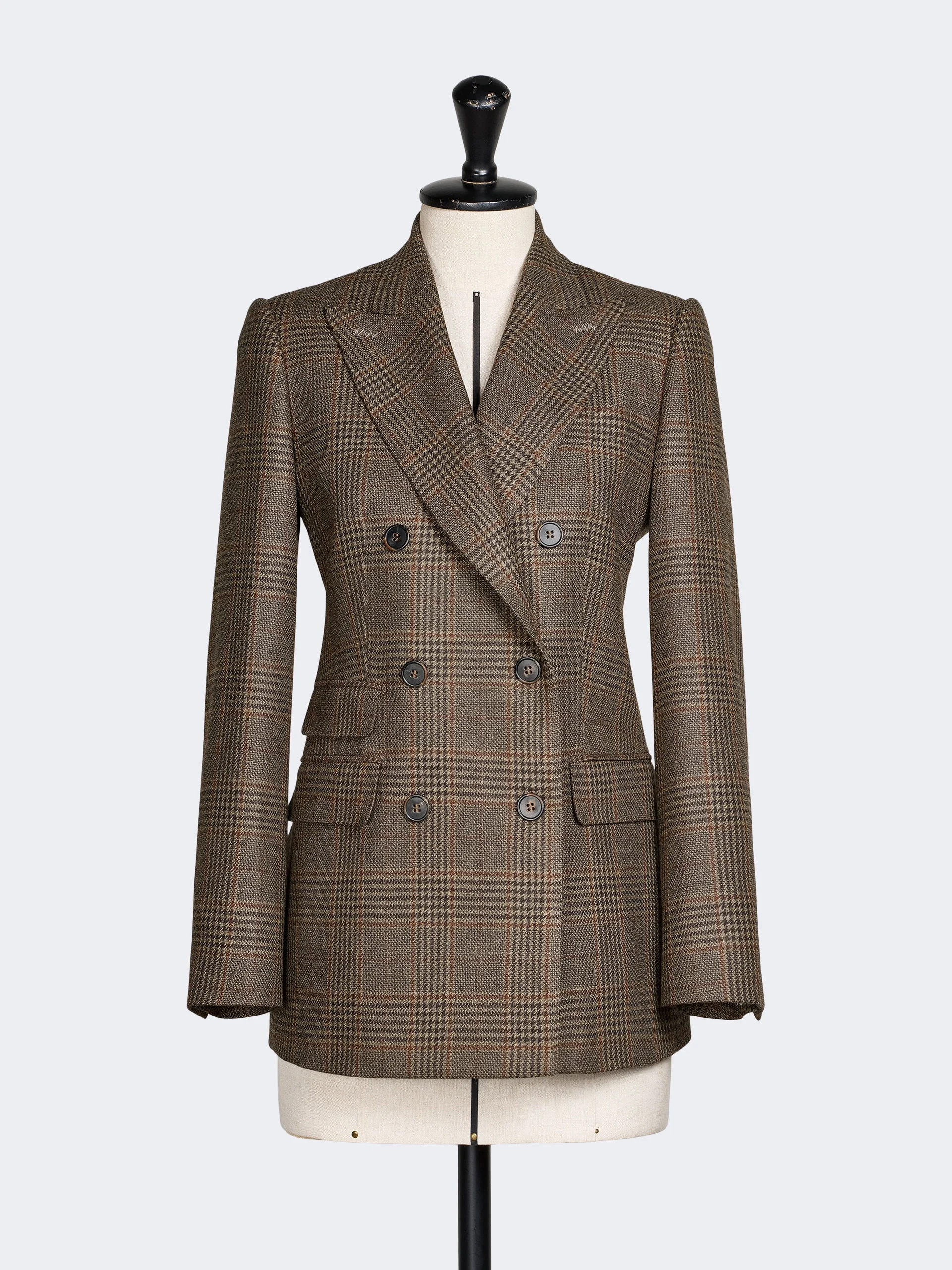 DESERTO Double-breasted mouliné wool twill blazer - BLACK - 1