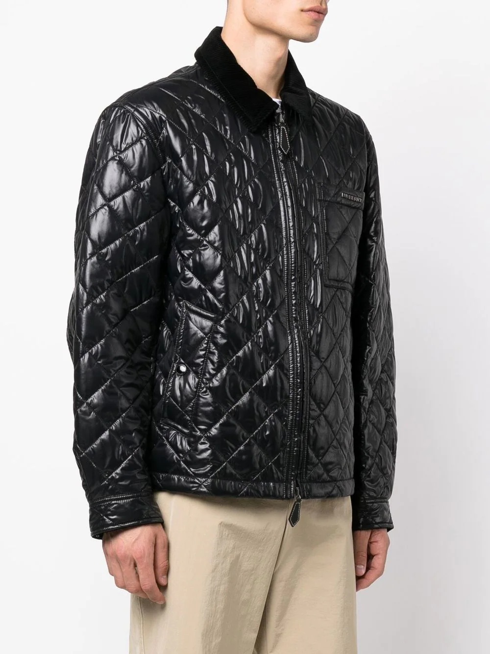 diamond-quilted bomber jacket - 3