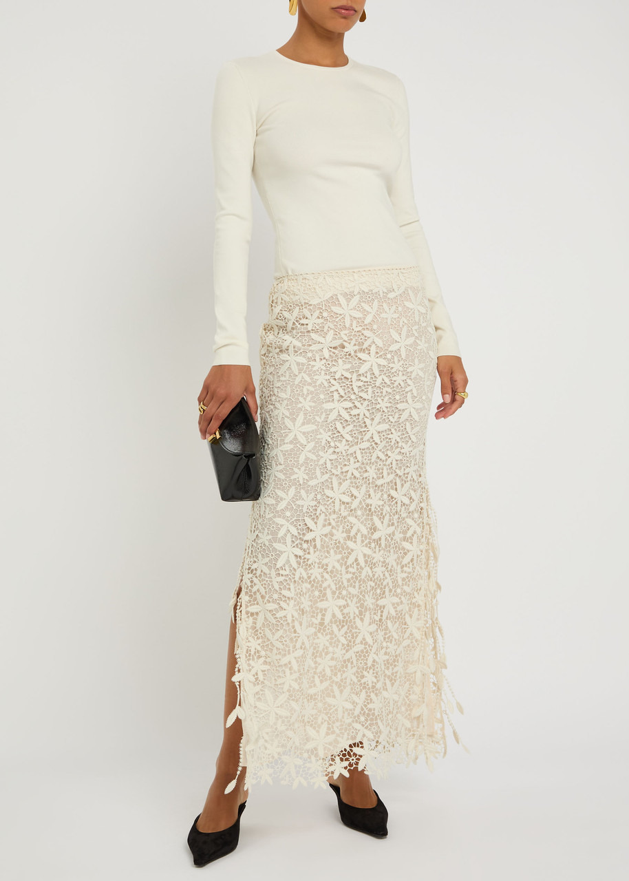 Toteme Floral Guipure Lace Maxi Skirt - 4
