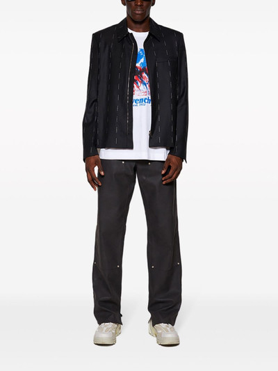 Givenchy logo-print wool shirt jacket outlook