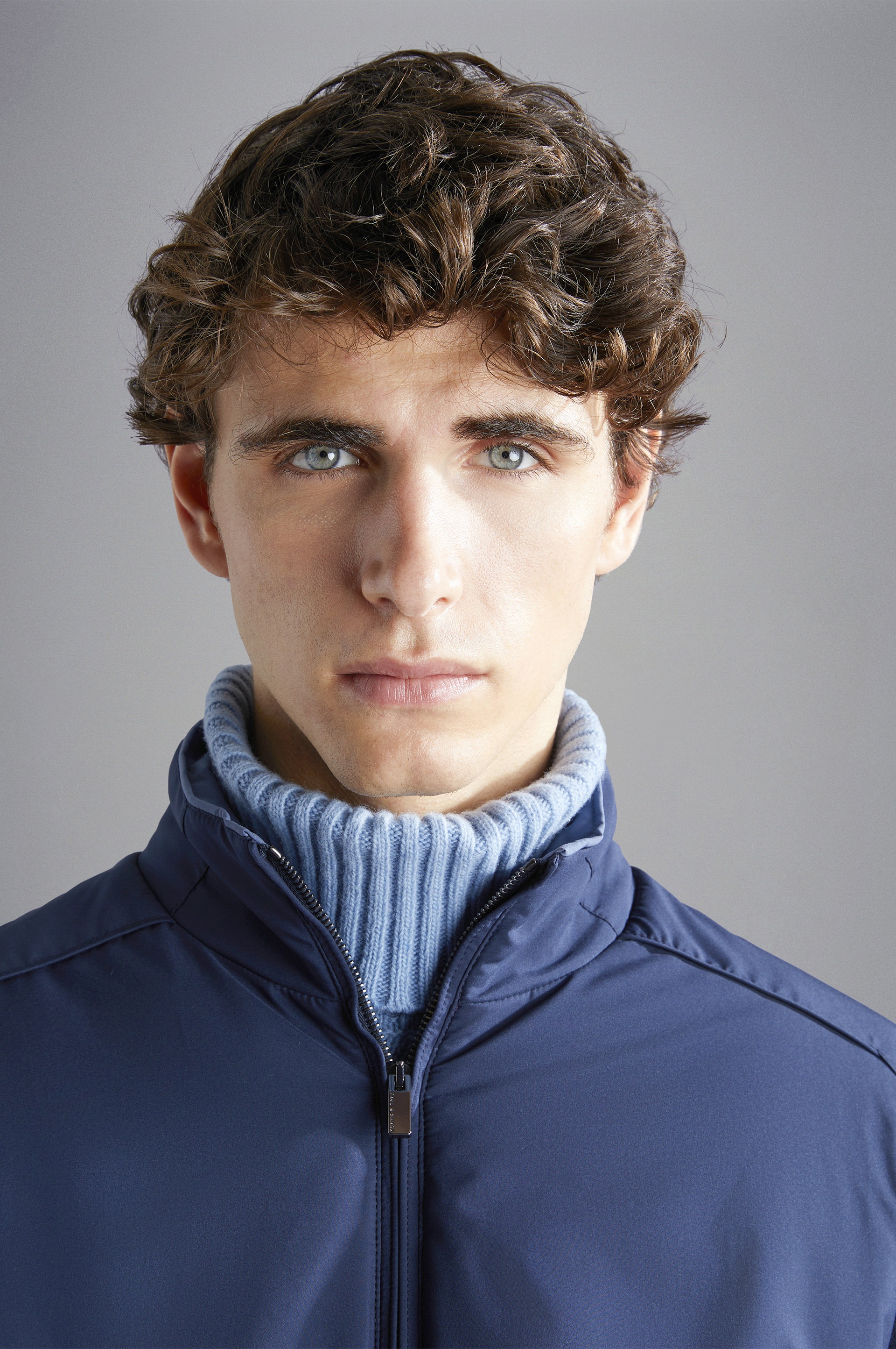 HYBRID SWEATER IN WOOL AND TYPHOON PLATINUM - 4