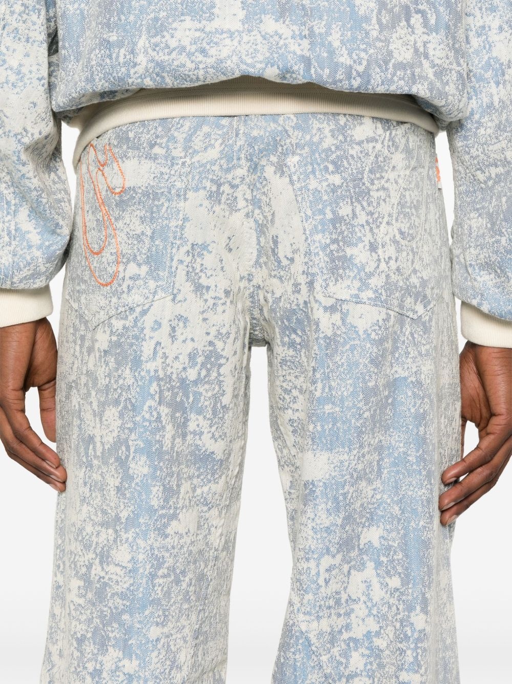 dust-effect straight-leg jeans - 5