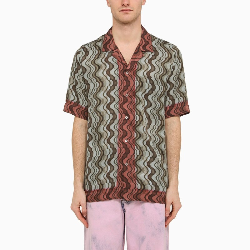 Dries Van Noten Boxy Shirt With Wavy Pattern Men - 1