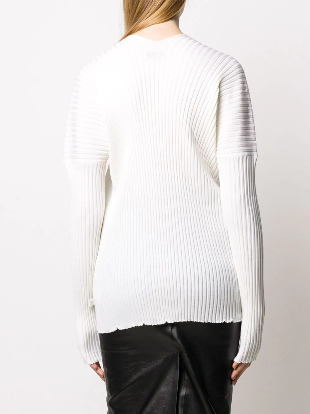 v-neck ribbed jumper - 4