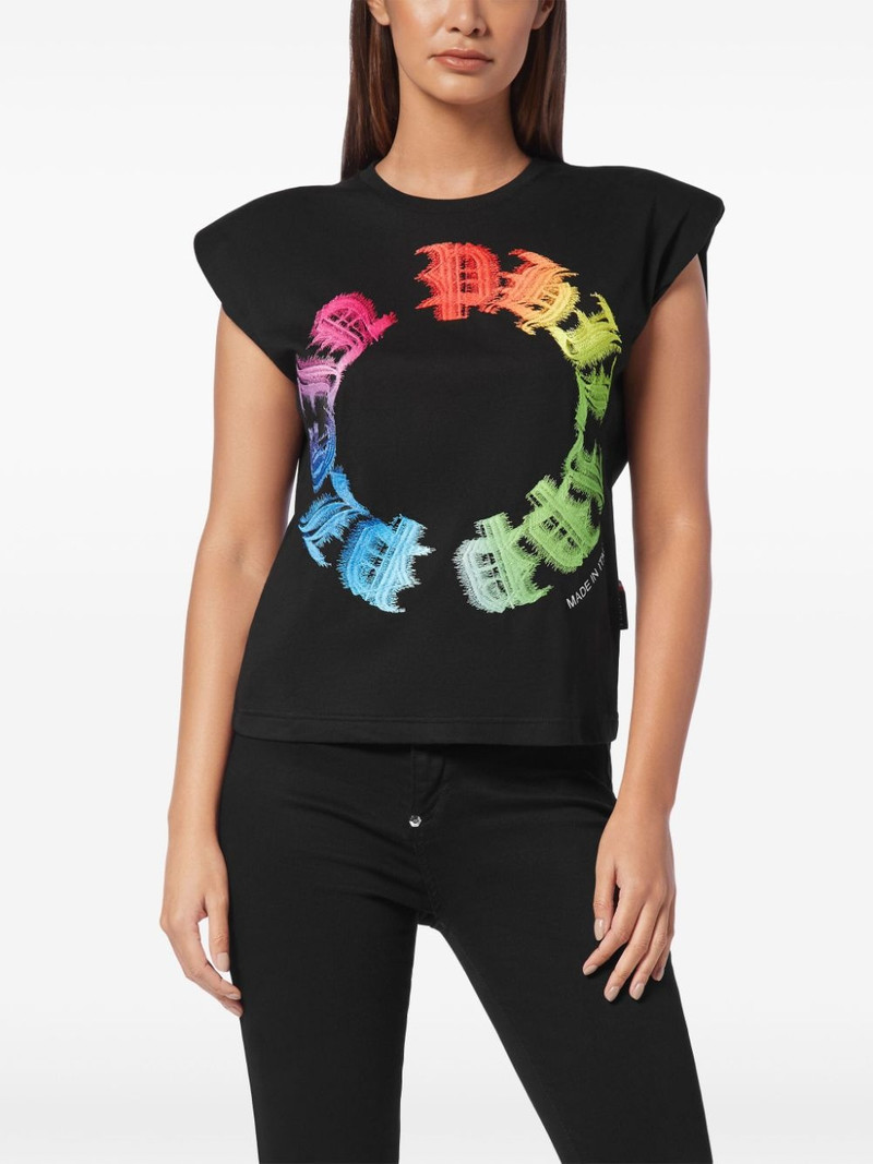 Rainbow gothic-print tank top 3