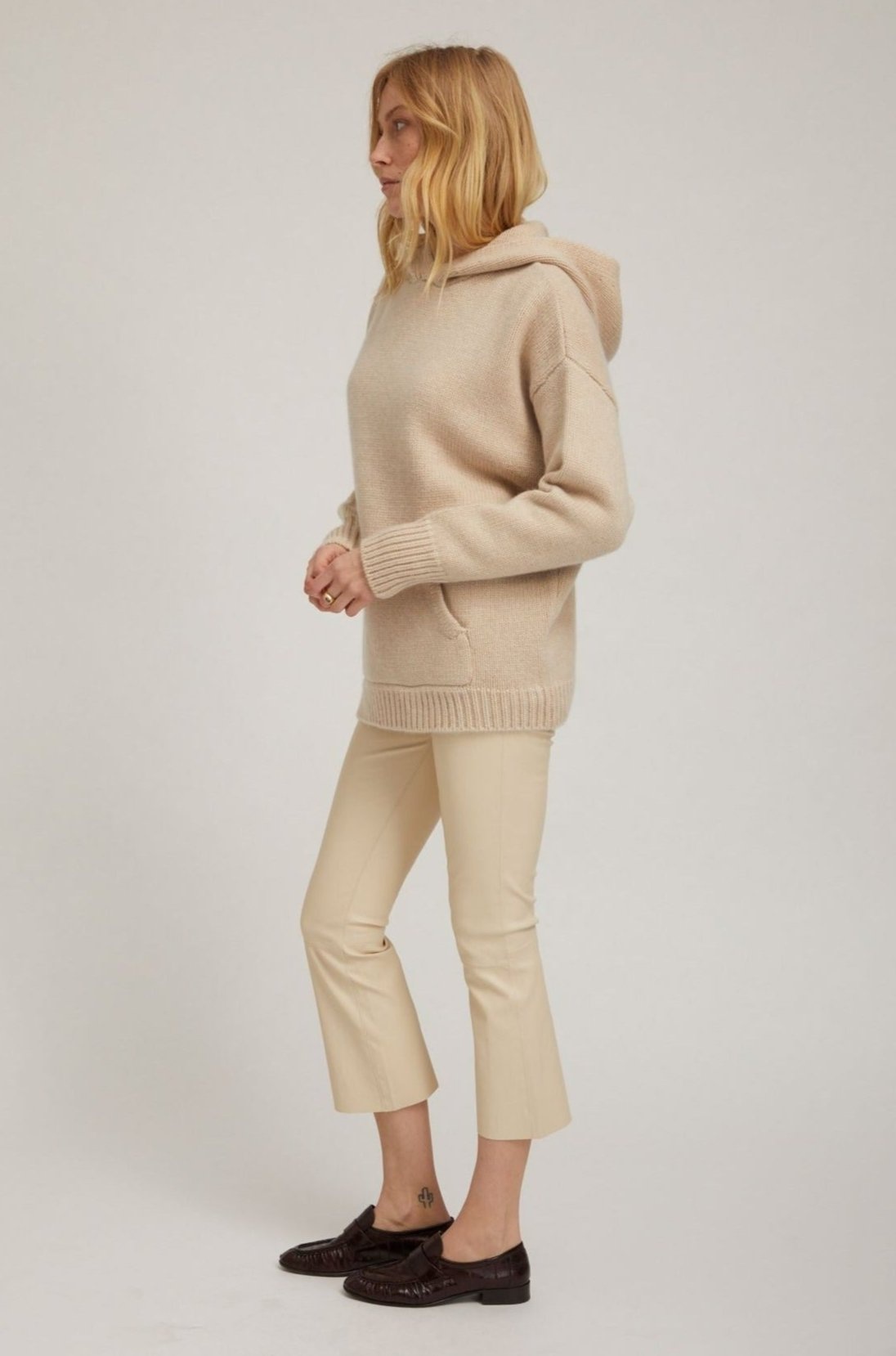 OAT HEAVY CASHMERE OVERSIZED HOODIE - 2
