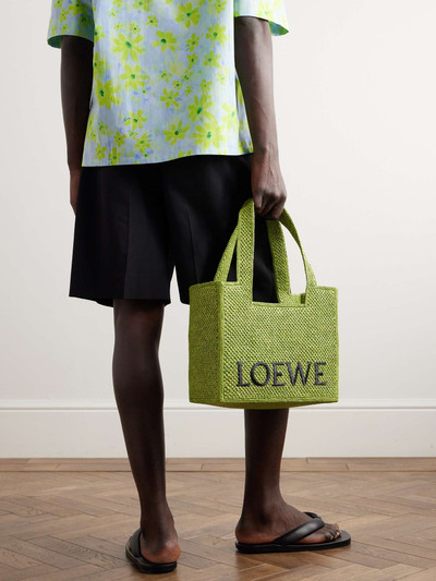 Loewe + Paula’s Ibiza Font Medium Logo-Embroidered Raffia Tote Bag outlook