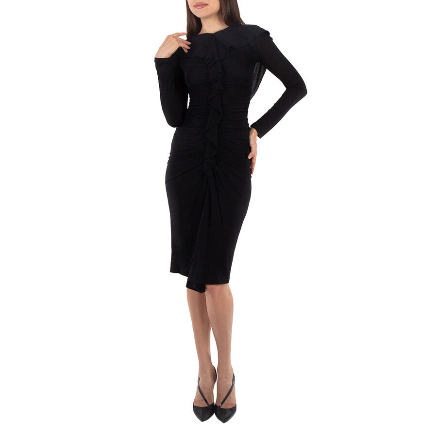 Burberry Black Edith Long-Sleeved Dress, Brand Size 4 (US Size 2) - 4