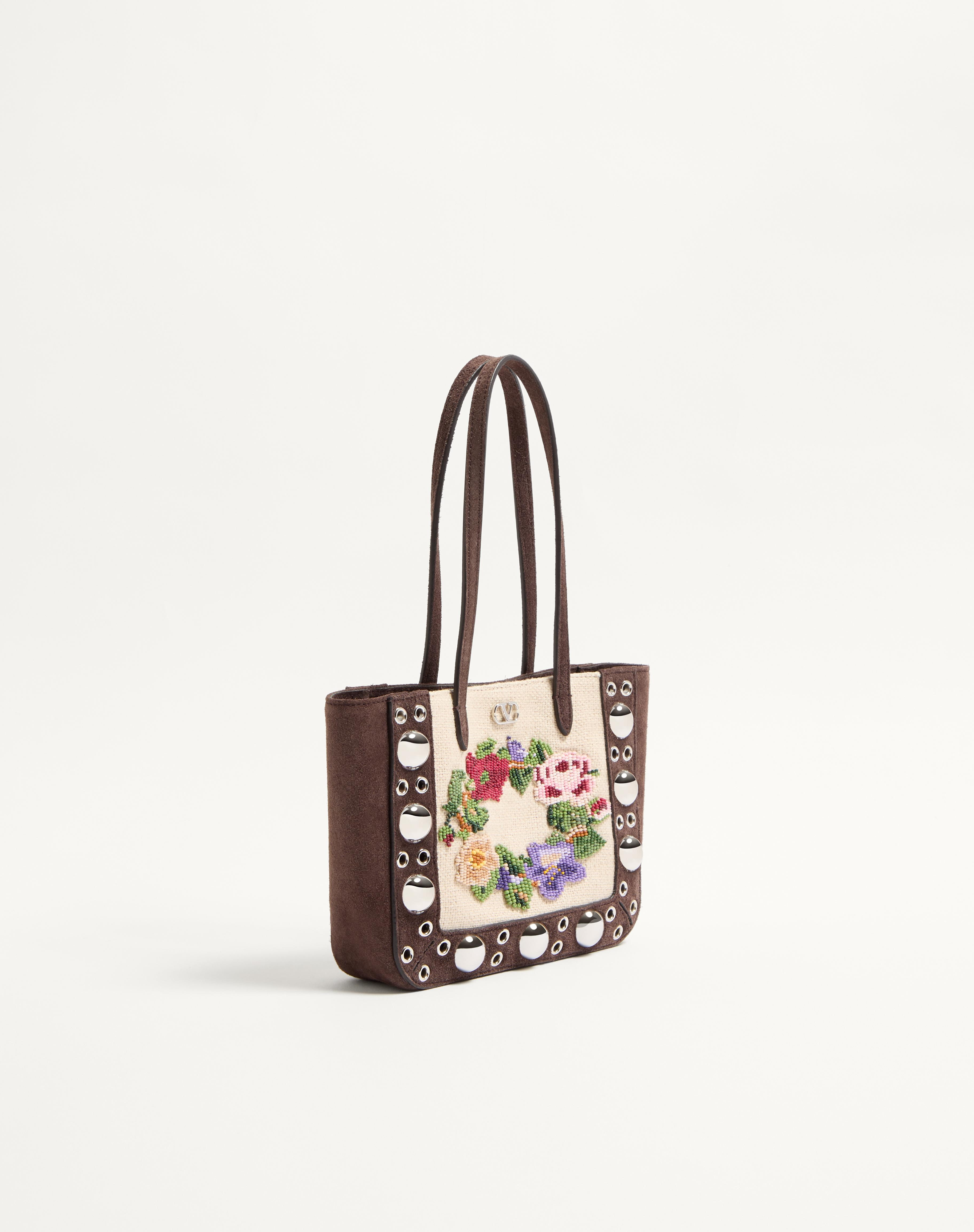 VALENTINO GARAVANI NELLCÔTE MINI EMBROIDERED SHOPPING BAG - 3