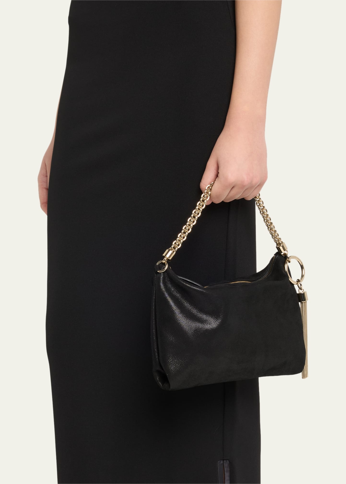 Callie Shimmer Suede Shoulder Bag - 2