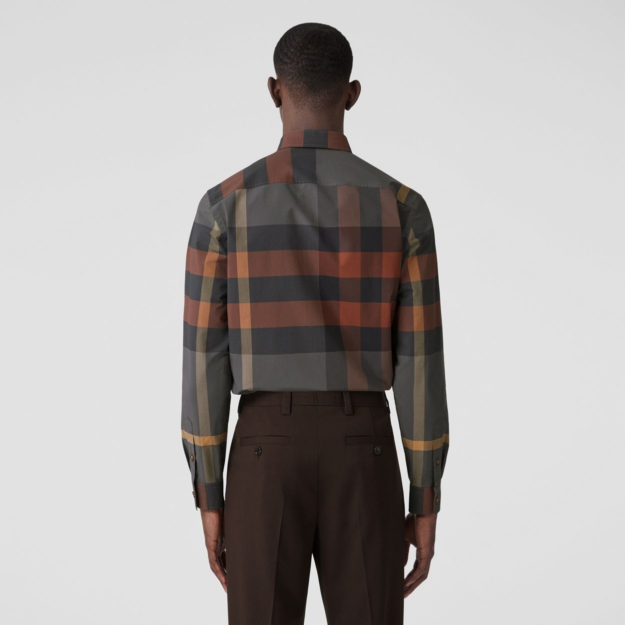 Check Stretch Cotton Poplin Shirt - 4