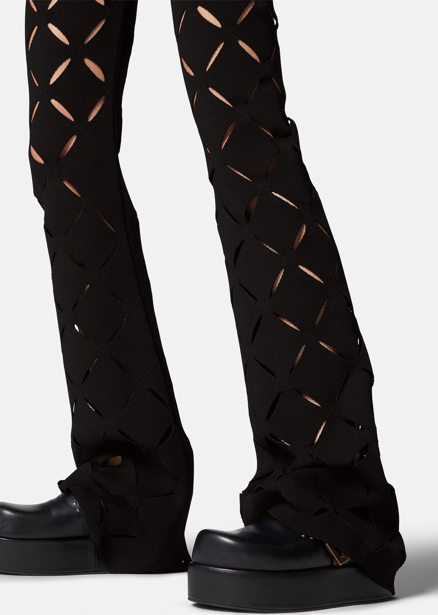 Slashed Knit Flared Pants - 5