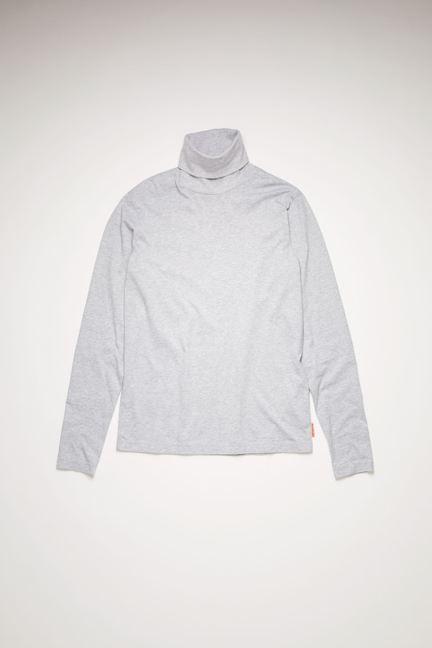 Roll-neck jersey top pale grey melange - 5