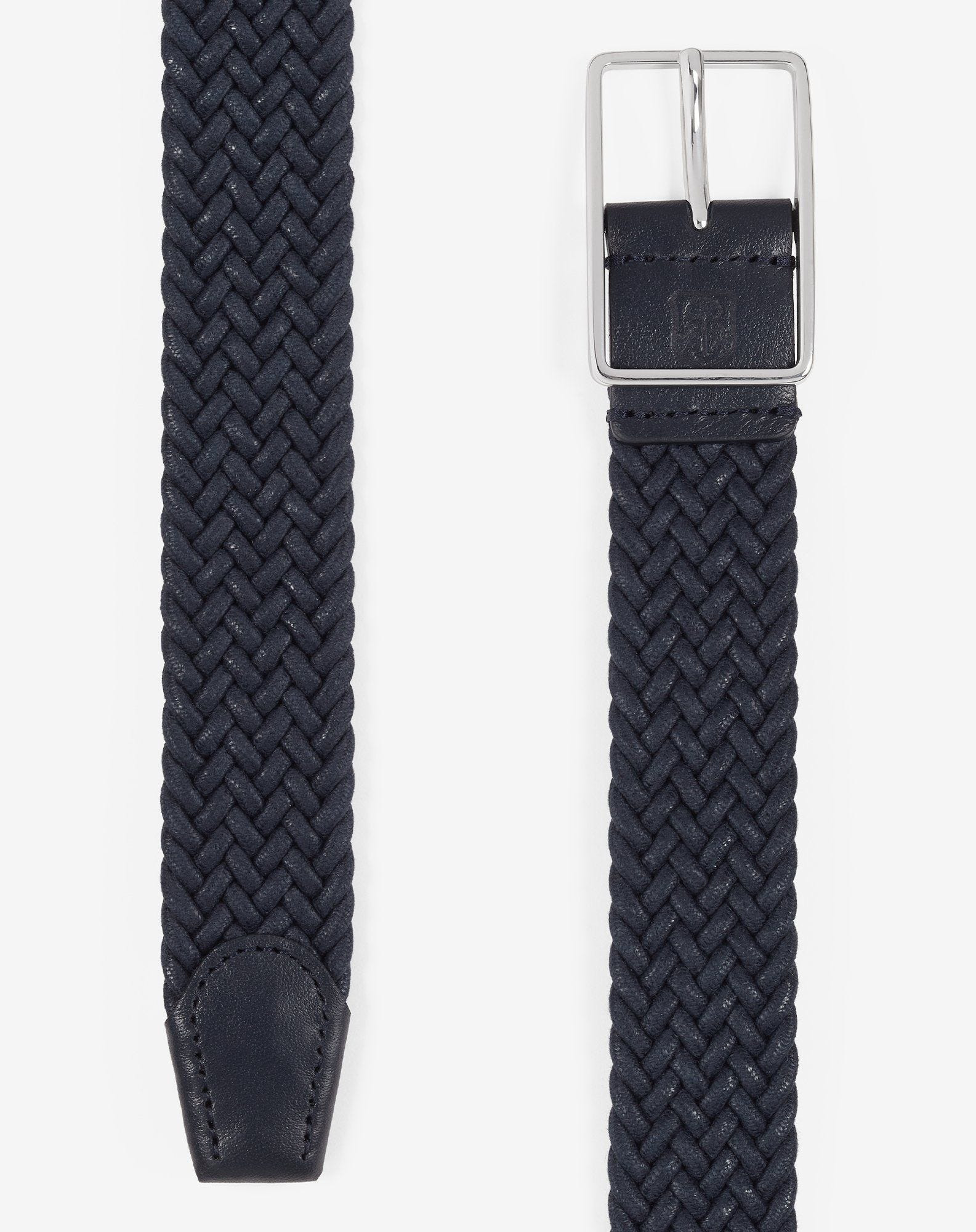 Navy Blue braided belt in waxed cotton - 3