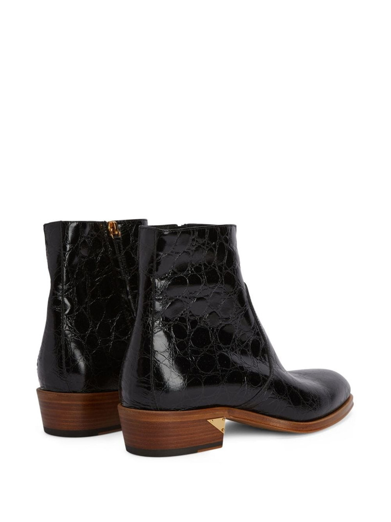 Fabyen crocodile-effect leather boots 3